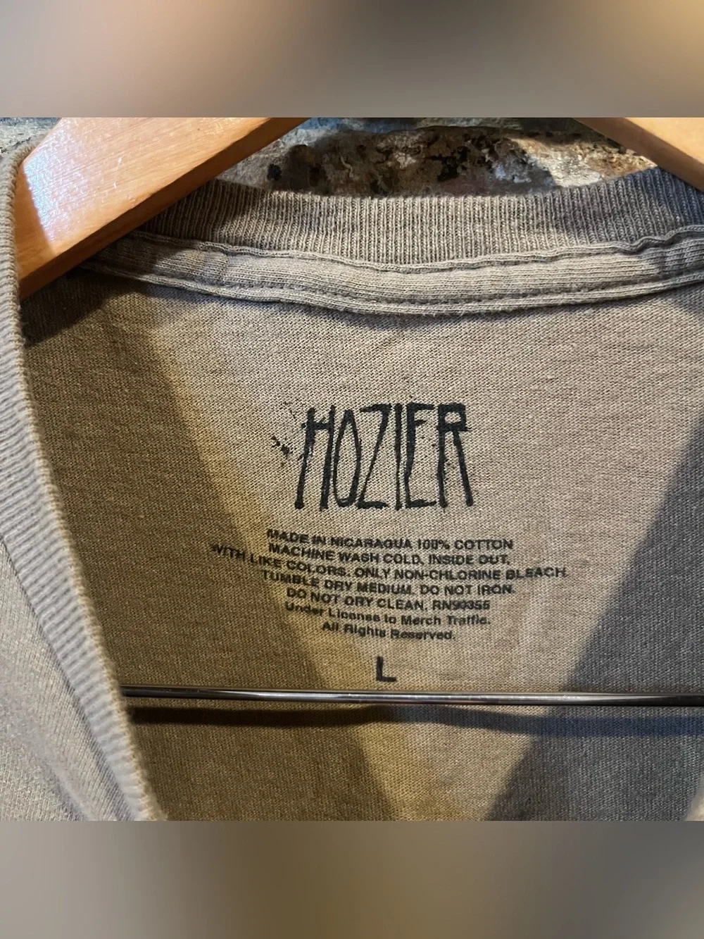 Hozier Unreal Unearth 2025 Tour Brown Cotton Short Sleeve Crewneck Tee